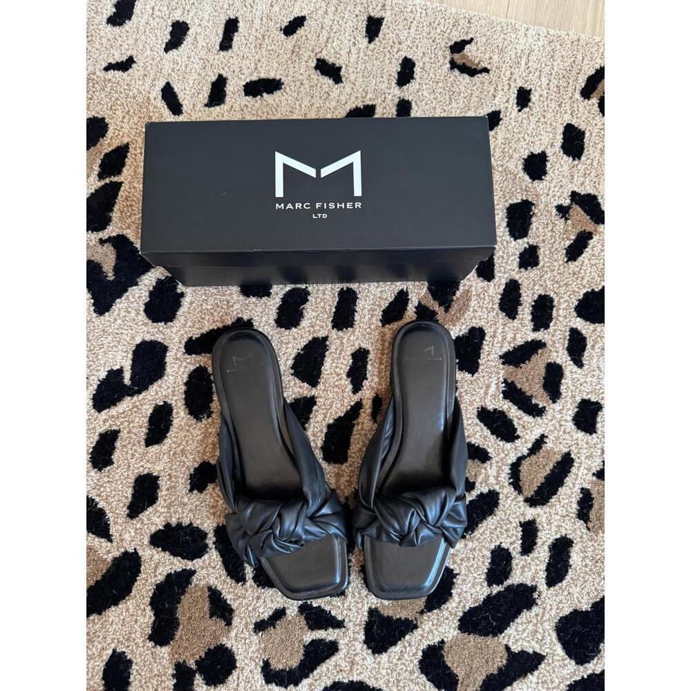 Marc Fisher Black Knot Slide Sandals - 9M - MLFARISA3